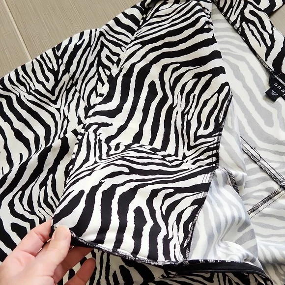 NWT Zebra Print One Shoulder Dress - Picture 14 of 17